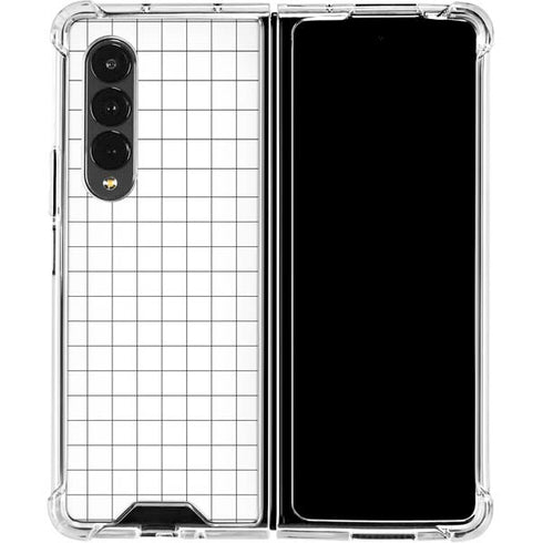 White Grid Galaxy Z Fold4 5G Clear Case